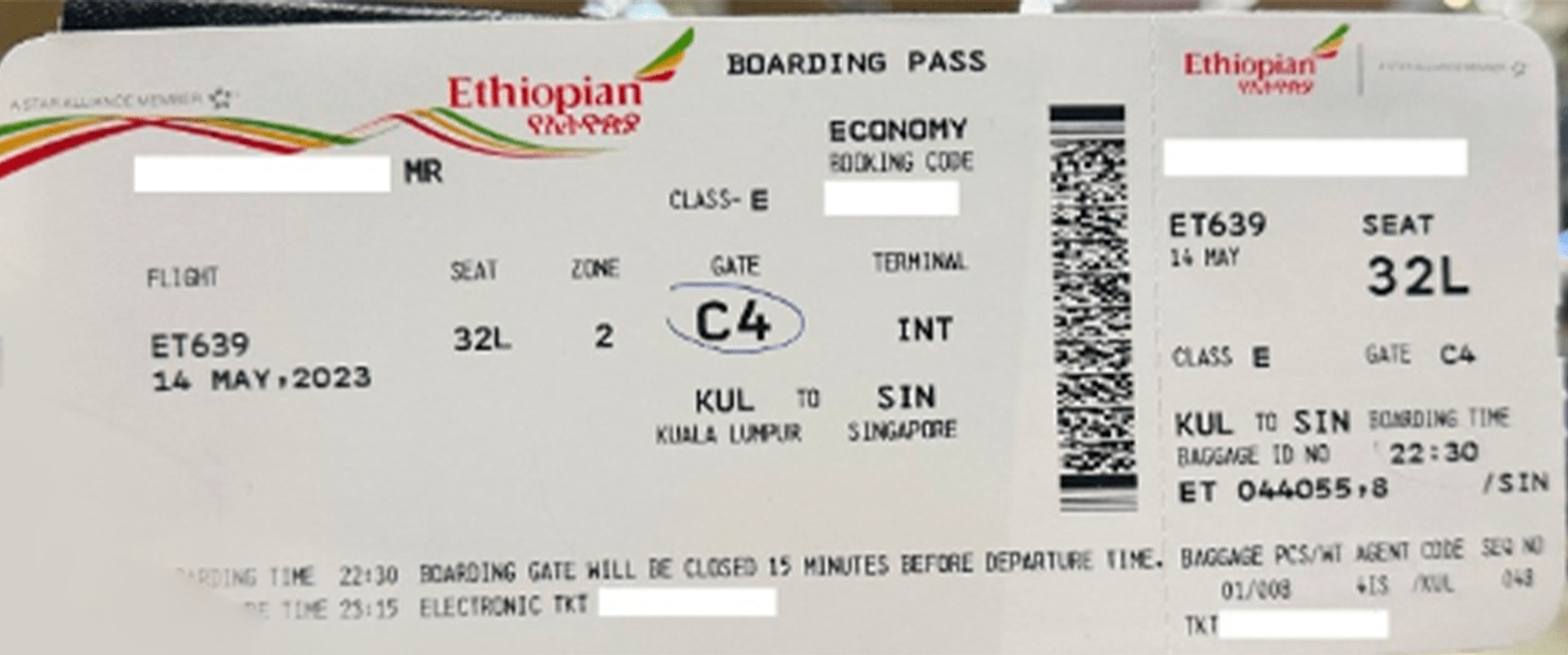 Ethiopian Airlines Boarding Pass Design