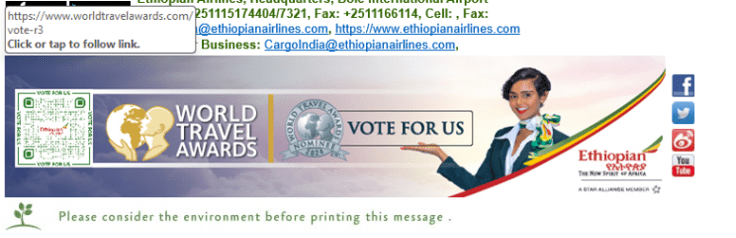 Ethiopian Airlines Email Signature