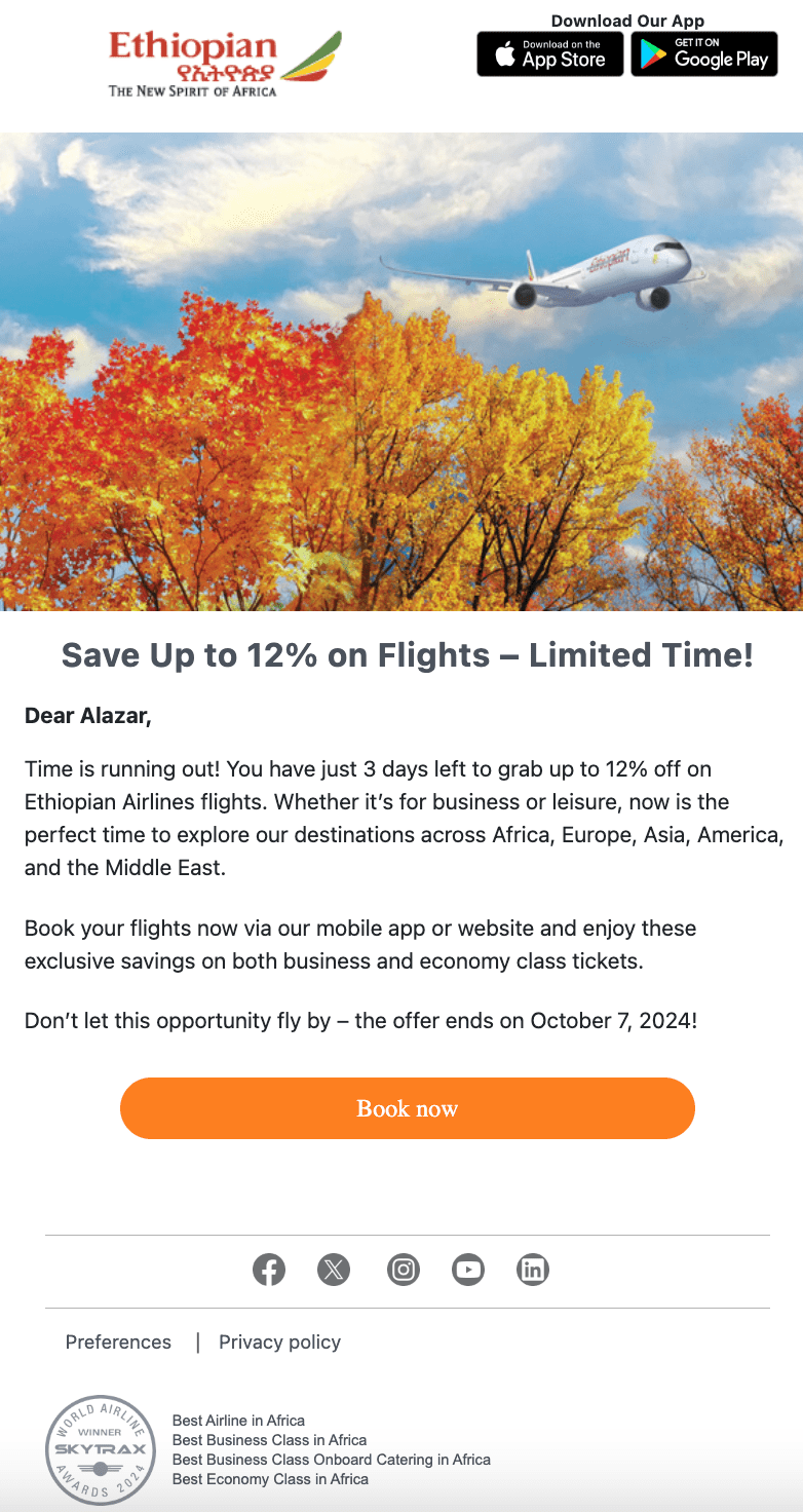 Ethiopian Airlines Newsletter Design